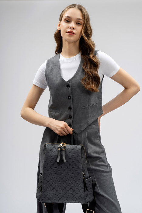 Lucky Bees 359 v2 Mochila Gris y Negro